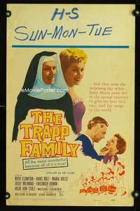 m504 TRAPP FAMILY window card movie poster '60 real life Sound of Music!