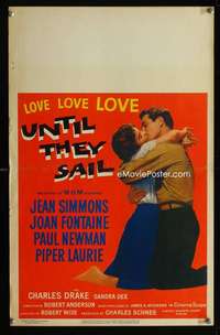 m514 UNTIL THEY SAIL window card movie poster '57 Paul Newman, Jean Simmons