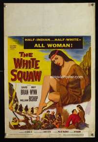 m521 WHITE SQUAW window card movie poster '56 sexy Native American Indian!