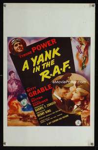 m527 YANK IN THE RAF window card movie poster '41 Power, Grable