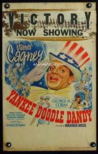 m528 YANKEE DOODLE DANDY window card movie poster '42 James Cagney classic!