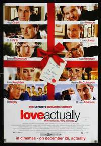 p122 LOVE ACTUALLY DS advance Australian mini movie poster '03 Hugh Grant