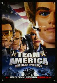 p133 TEAM AMERICA: WORLD POLICE DS advance Australian mini movie poster '04