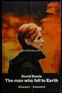 p077 MAN WHO FELL TO EARTH half subway movie poster '76 David Bowie
