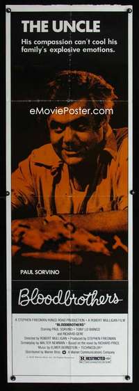 p035 BLOODBROTHERS door panel movie poster '78 uncle Paul Sorvino!