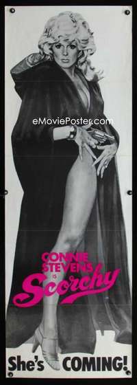 p043 SCORCHY door panel movie poster '76 super sexy Connie Stevens!