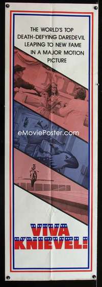 p044 VIVA KNIEVEL door panel movie poster '77 motorcycle daredevil!