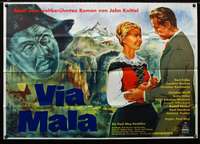 p086 VIA MALA German 33x47 movie poster '61 Gert Frobe, Kaufmann