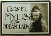 p014 DREAM LADY half-sheet movie poster '18 giant image of Carmel Myers!