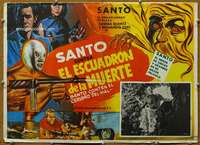 p165 BRAIN OF EVIL Mexican 17x24 movie lobby card '58 Santo, wrestler!