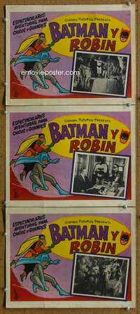 p158 NEW ADVENTURES OF BATMAN & ROBIN 3 Mexican movie lobby cards R50s
