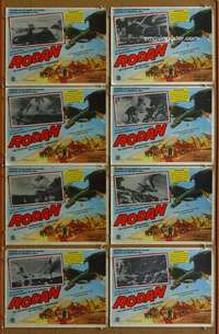 p143 RODAN 8 Mexican movie lobby cards '56 The Flying Monster, Toho
