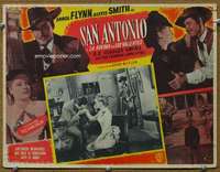 p200 SAN ANTONIO Mexican movie lobby card '45 Errol Flynn, Alexis Smith