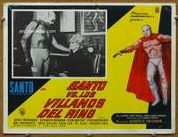 p201 SANTO VS LOS VILLANOS DEL RING Mexican movie lobby card '68