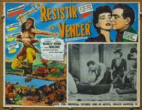 p209 STAND AT APACHE RIVER Mexican movie lobby card '53Native Americans