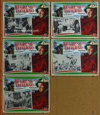 p153 TO HELL & BACK 5 Mexican movie lobby cards '55 Audie Murphy bio