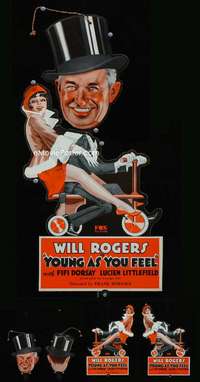 p029 YOUNG AS YOU FEEL movie door hanger '31 Will Rogers