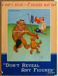 p071 DON'T REVEAL ANY FIGURES war poster '40s Lawson Wood