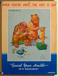 p073 GUARD YOUR HEALTH war poster '40s Lawson Wood