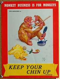 p074 KEEP YOUR CHIN UP war poster '40s Lawson Wood