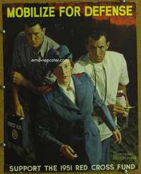 p075 MOBILIZE FOR DEFENSE war poster '51 Rockwell art!