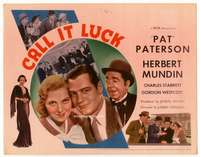r256 CALL IT LUCK movie title lobby card '32 Pat Paterson, Herbert Mundin