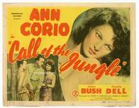 r257 CALL OF THE JUNGLE movie title lobby card '44 sexy exotic Ann Corio!