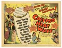 r259 CALYPSO HEAT WAVE movie title lobby card '57 Desmond, The Tarriers!