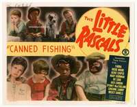 r260 CANNED FISHING signed movie title lobby card R51 Spanky McFarland