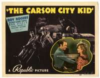 r265 CARSON CITY KID movie title lobby card '40 Roy Rogers in Nevada!