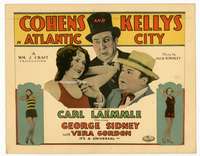 r275 COHENS & KELLYS IN ATLANTIC CITY movie title lobby card '29 Sidney