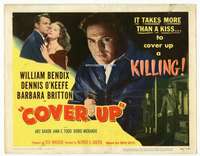 r285 COVER UP movie title lobby card '49 William Bendix, Dennis O'Keefe
