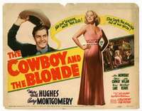 r286 COWBOY & THE BLONDE movie title lobby card '41 sexy Mary Beth Hughes!