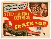 r288 CRACK-UP movie title lobby card '46 Pat O'Brien, sexy Claire Trevor!