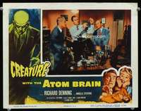 r035 CREATURE WITH THE ATOM BRAIN movie lobby card '55 in the lab!