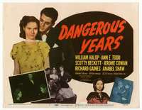 r301 DANGEROUS YEARS movie title lobby card '48 Marilyn Monroe, Billy Halop