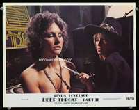 r038 DEEP THROAT 2 movie lobby card #3 '74 Linda Lovelace threatened!