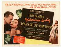 r309 DISHONORED LADY movie title lobby card '47 super sexy Hedy Lamarr!