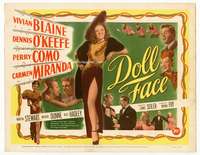 r311 DOLL FACE movie title lobby card '45 Vivian Blaine, Carmen Miranda