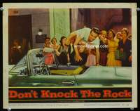 r043 DON'T KNOCK THE ROCK movie lobby card #7 '57 cool convertible!