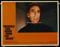 r044 DRACULA HAS RISEN FROM THE GRAVE movie lobby card #3 '69 Lee c/u!