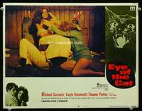 r047 EYE OF THE CAT movie lobby card #1 '69 wacky girls catfighting!