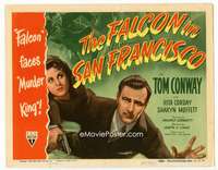 r325 FALCON IN SAN FRANCISCO movie title lobby card '45 Tom Conway