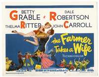 r327 FARMER TAKES A WIFE movie title lobby card '53 Betty Grable, Ritter