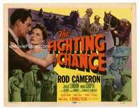 r328 FIGHTING CHANCE movie title lobby card '55 Rod Cameron, horse racing!