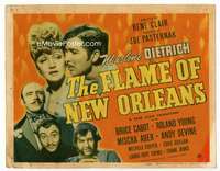 r331 FLAME OF NEW ORLEANS movie title lobby card '41 Marlene Dietrich