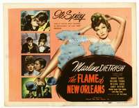r332 FLAME OF NEW ORLEANS movie title lobby card R48 Marlene Dietrich