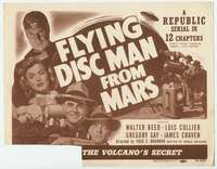 r333 FLYING DISC MAN FROM MARS Chap 2 movie title lobby card '50 serial!