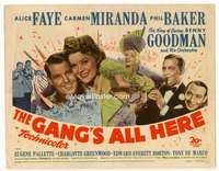 r340 GANG'S ALL HERE movie title lobby card '43 Alice Faye, Carmen Miranda