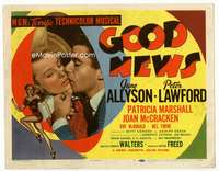 r346 GOOD NEWS movie title lobby card '47 June Allyson, Peter Lawford